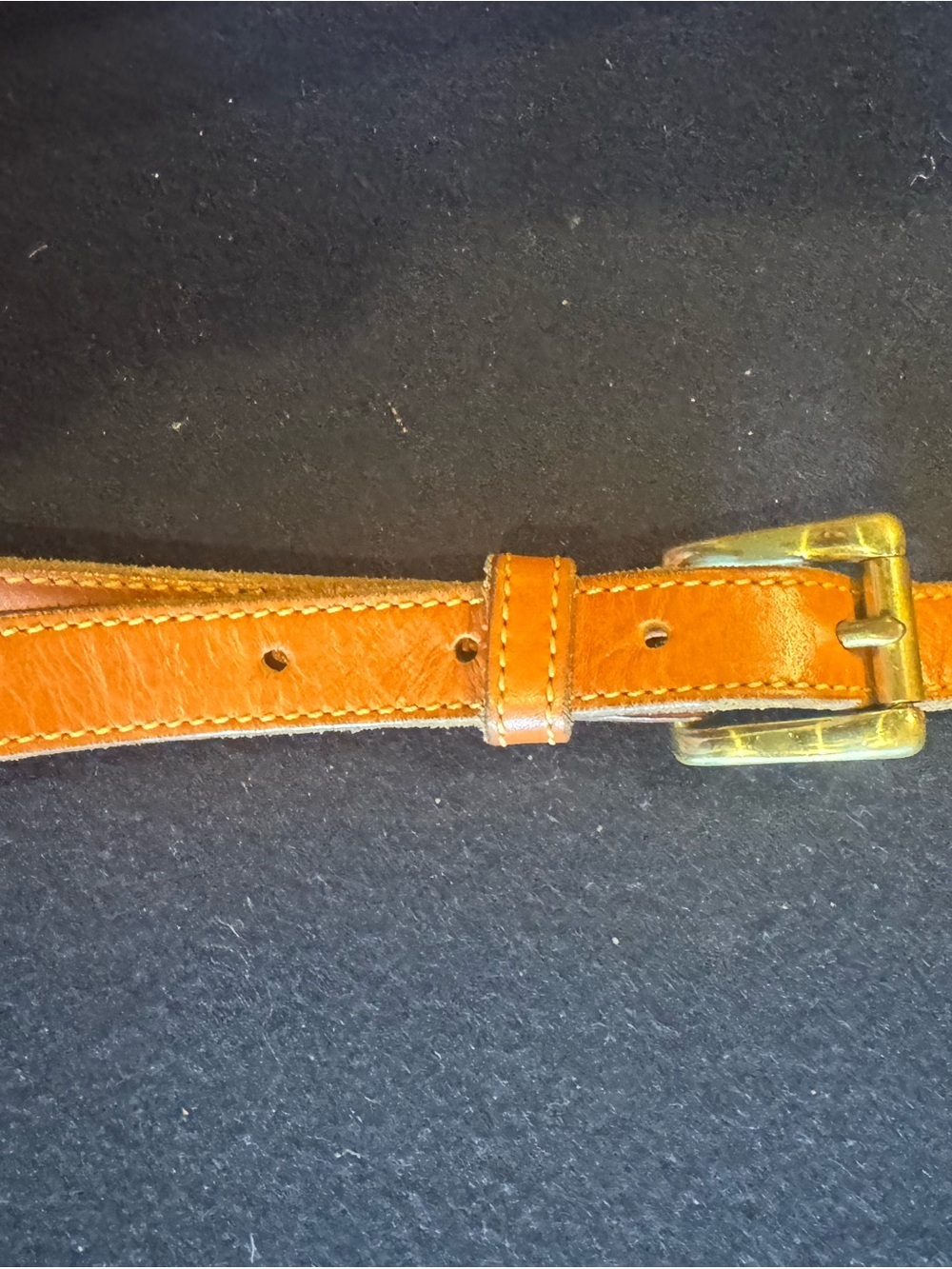 Vintage Dooney & Bourke Blue Pebbled Leather Crossbody with Tan Trim - Picture 15 of 15